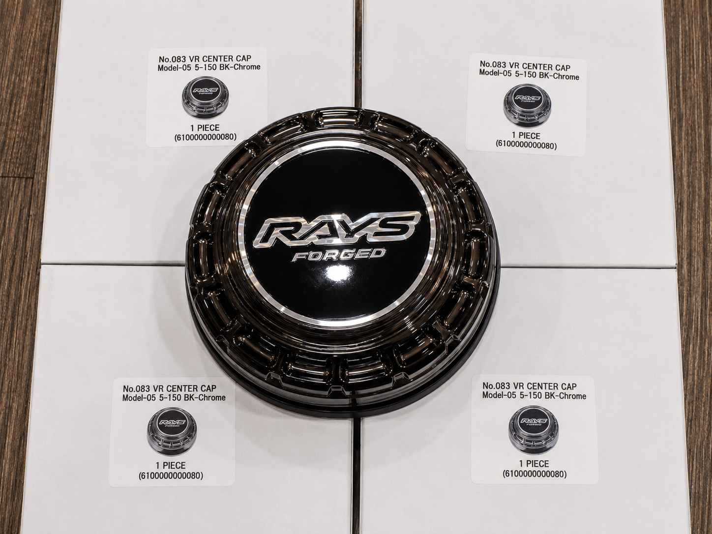 RAYS Engineering Official Japan Center Cap Set - TE37 Ultra Large 5x150 (Black Chrome)