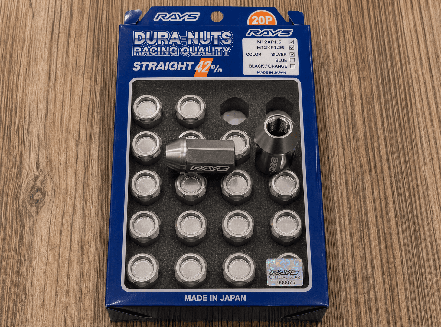 RAYS Engineering Official Japan Duralumin Lock & Nut Set - L42 Straight M12 x P1.50 - 20 PCS view 4