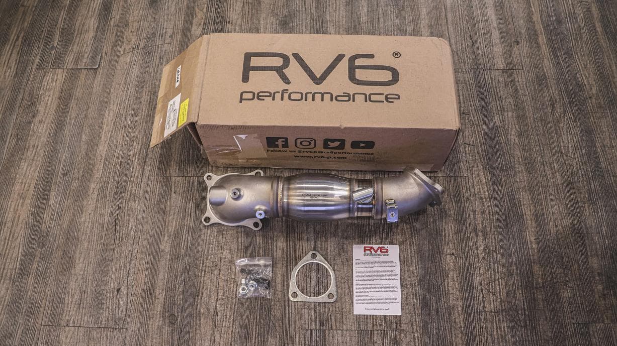 RV6 High Temp Catted Downpipe Honda Civic FK8 FL5 — image 1