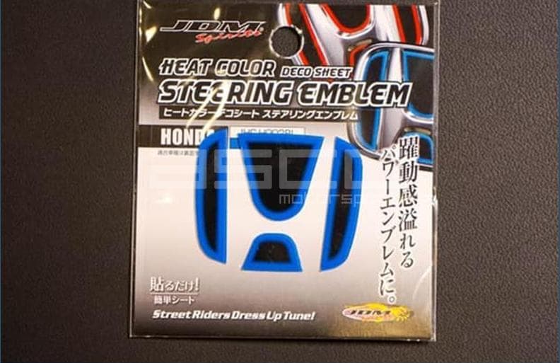 JDM Spirits Heat Color Deco Sheet Steering Emblem Honda view 1