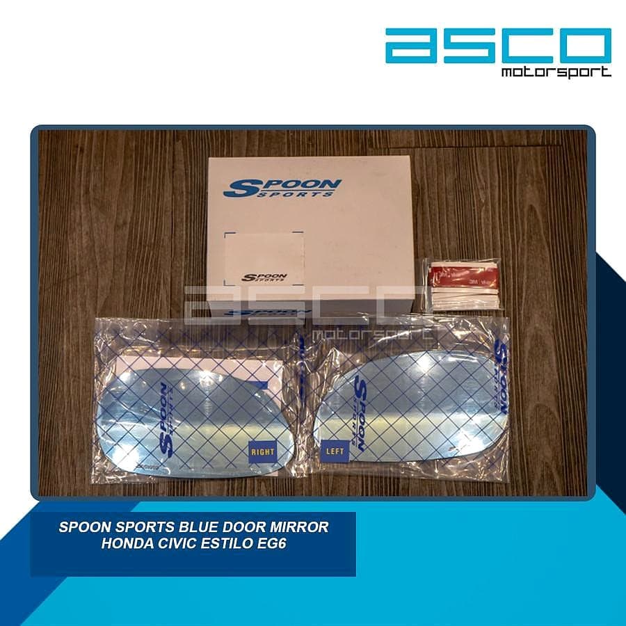 SPOON Sports Wide Blue Door Mirror Glass (Honda Civic EG6 / Estilo) — image 1